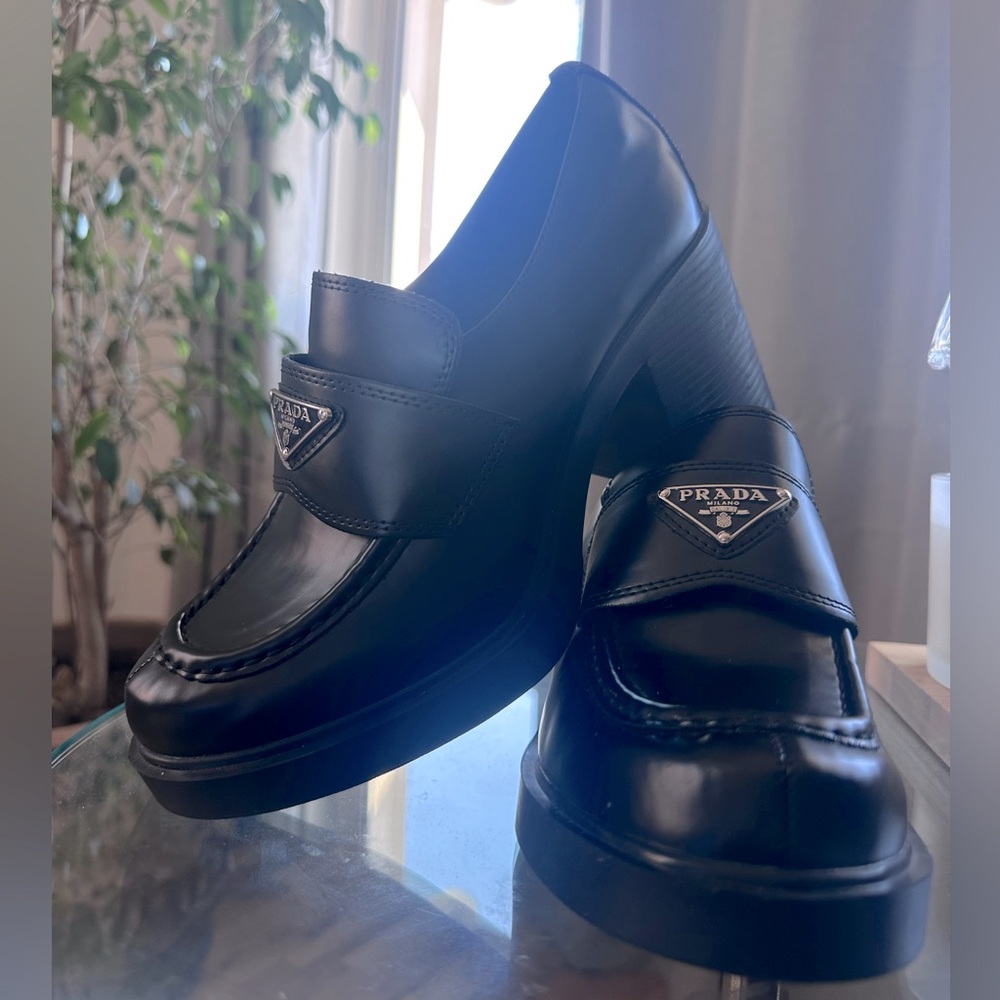 Prada Black Leather Loafers
